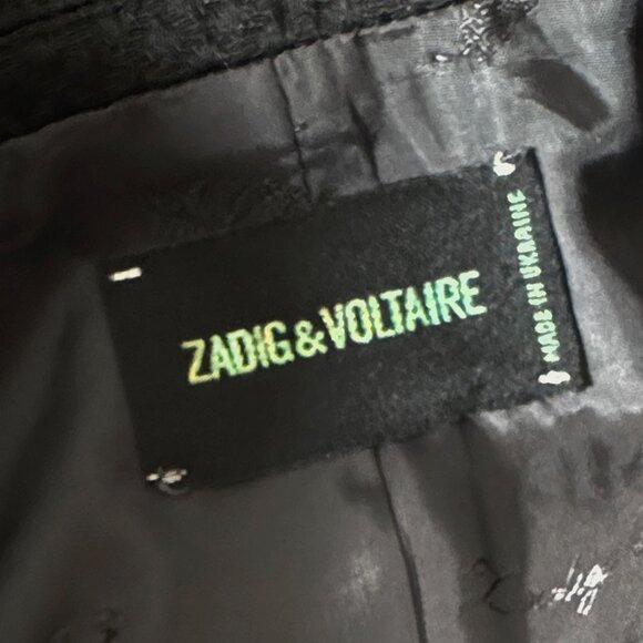 ZADIG & VOLTAIRE VIRGIN BF RAW EDGE BLACK BLAZER WOMEN’S 36/SIZE 2- 4 - Picture 7 of 7